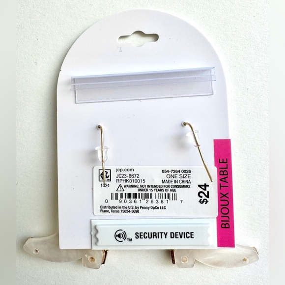 Bijoux Bar Gold Tone Boot Glass Drop Earrings - NWT - Picture 5 of 5